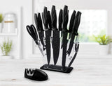 darrahopens Home & Garden > Kitchenware Kitchen 17 Pc Knife Set w/ Block & Sharpener Chef Bread Steak Knives
