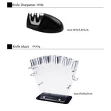 darrahopens Home & Garden > Kitchenware Kitchen 17 Pc Knife Set w/ Block & Sharpener Chef Bread Steak Knives