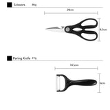 darrahopens Home & Garden > Kitchenware Kitchen 17 Pc Knife Set w/ Block & Sharpener Chef Bread Steak Knives