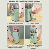 Darrahopens Home & Garden > Kitchenware Kitchen Vegetable Food Manual Rotary Drum Grater Chopper Slicer Fruit Cutter