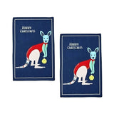 Darrahopens Home & Garden > Kitchenware Ladelle Australiana Animal Drawing Set of 2 Cotton Kitchen Towels Kangaroo