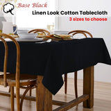 Darrahopens Home & Garden > Kitchenware Ladelle Base Black Linen Look 100% Cotton Tablecloth 150 x 265 cm
