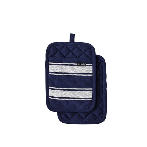 Darrahopens Home & Garden > Kitchenware Ladelle Butcher Stripe Series Navy Set of 2 Pot Holders 17.5 x 24.5cm