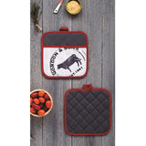 Darrahopens Home & Garden > Kitchenware Ladelle Country Cattle Set of 2 Pot Holders 21 x 21 cm