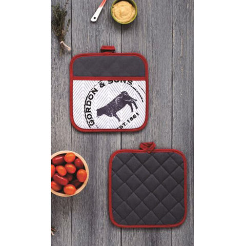 Darrahopens Home & Garden > Kitchenware Ladelle Country Cattle Set of 2 Pot Holders 21 x 21 cm