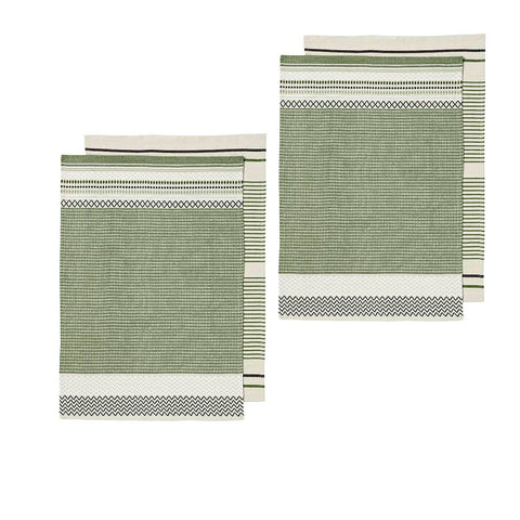 Darrahopens Home & Garden > Kitchenware Ladelle Intrinsic Set of 4 Cotton Kitchen Towels Bold Green