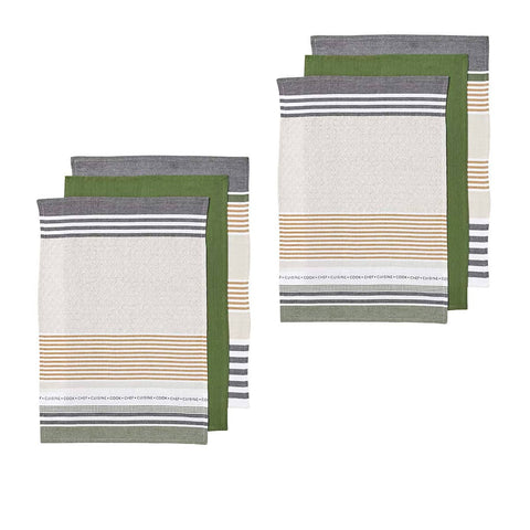 Darrahopens Home & Garden > Kitchenware Ladelle Intrinsic Set of 6 Cotton Kitchen Towels Green