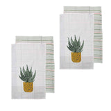 Darrahopens Home & Garden > Kitchenware Ladelle Revive Plants Set of 4 Cotton Kitchen Towels Yellow Pot