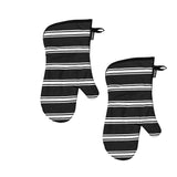 Darrahopens Home & Garden > Kitchenware Ladelle Set of 2 Butcher Stripe Black Oven Mitt