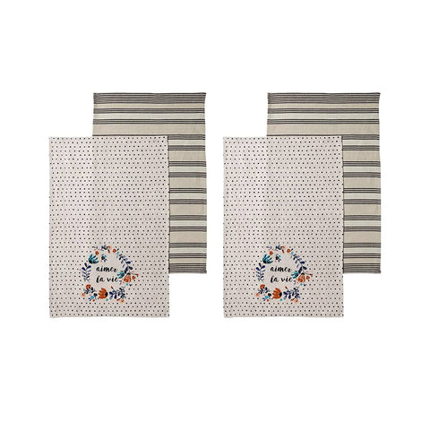 Darrahopens Home & Garden > Kitchenware Ladelle Set of 4 Aimer La Vie Kitchen / Cleaning 100% Cotton Tea Towels
