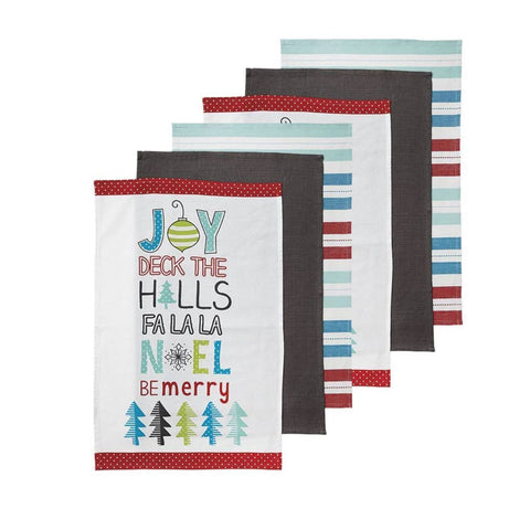 Darrahopens Home & Garden > Kitchenware Ladelle Set of 6 Be Merry Kitchen Kitchen / Cleaning 100% Cotton Tea Towels