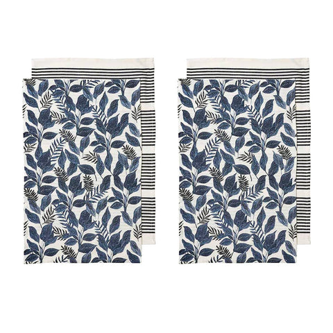 Darrahopens Home & Garden > Kitchenware Ladelle Tierra Set of 4 Cotton Kitchen Towels Navy