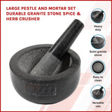 darrahopens Home & Garden > Kitchenware Large Pestle and Mortar Set Durable Granite Stone Spice & Herb Crusher