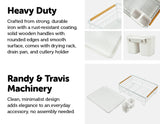 darrahopens Home & Garden > Kitchenware Metal Dish Drying Rack Drainboard Holder Tray Kitchen Plates Cutlery Wood Handle