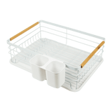 darrahopens Home & Garden > Kitchenware Metal Dish Drying Rack Drainboard Holder Tray Kitchen Plates Cutlery Wood Handle