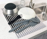 Darrahopens Home & Garden > Kitchenware Over The Sink Multipurpose Roll-Up Dish Drying Rack (52 x 33 cm)