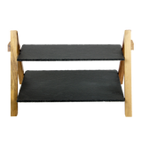 darrahopens Home & Garden > Kitchenware Party 2 Tier Cake Stand Slate Wedding Tiered Serving Stand Afternoon Tea