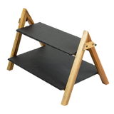 darrahopens Home & Garden > Kitchenware Party 2 Tier Cake Stand Slate Wedding Tiered Serving Stand Afternoon Tea