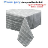 Darrahopens Home & Garden > Kitchenware Perline Grey Jacquard Polyester Tablecloth 160 x 270cm