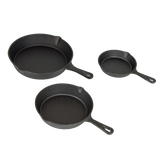 darrahopens Home & Garden > Kitchenware Pre Seasoned Cast Iron Skillet Fry Pan Set 3 Pcs Frying Pan Set