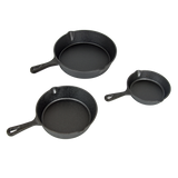 darrahopens Home & Garden > Kitchenware Pre Seasoned Cast Iron Skillet Fry Pan Set 3 Pcs Frying Pan Set
