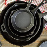 darrahopens Home & Garden > Kitchenware Pre Seasoned Cast Iron Skillet Fry Pan Set 3 Pcs Frying Pan Set