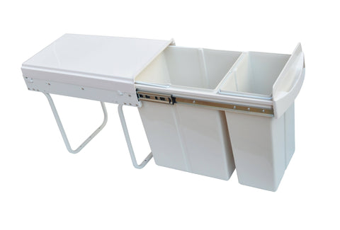 darrahopens Home & Garden > Kitchenware Pull Out Bin Kitchen Double Dual Slide Garbage Rubbish Waste 10L+20L