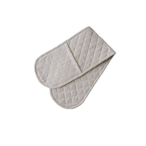 Darrahopens Home & Garden > Kitchenware Rans Herringbone Charcoal Cotton Double Oven Mitt