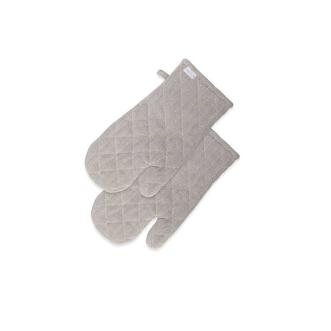 Darrahopens Home & Garden > Kitchenware Rans Herringbone Charcoal Cotton Set of 2 Oven Gloves