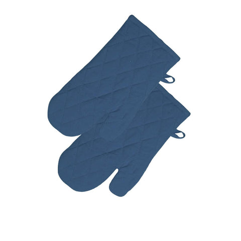 Darrahopens Home & Garden > Kitchenware Rans Manhattan Blue Cotton Set of 2 Oven Gloves
