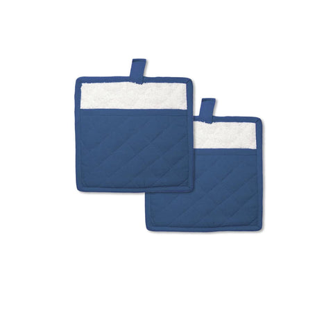 Darrahopens Home & Garden > Kitchenware Rans Manhattan Blue Cotton Set of 2 Pot Holders