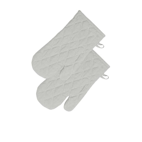 Darrahopens Home & Garden > Kitchenware Rans Manhattan Silver Cotton Set of 2 Oven Gloves