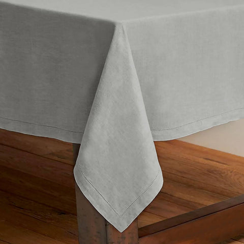 Darrahopens Home & Garden > Kitchenware Rans Pure Cotton Hemstitch Tablecloth 180 cm Round - Grey