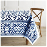 Darrahopens Home & Garden > Kitchenware Rans Pure Cotton Vintage Tablecloth 150 x 260 + 4 cm - Indigo