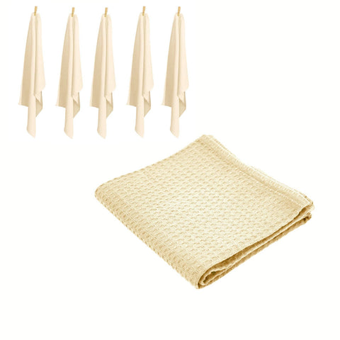 Darrahopens Home & Garden > Kitchenware Rans Set of 6 Cotton Waffle Tea Towels 50x70 cm - Natural