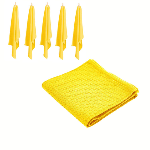 Darrahopens Home & Garden > Kitchenware Rans Set of 6 Cotton Waffle Tea Towels 50x70 cm - Yellow