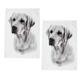 Darrahopens Home & Garden > Kitchenware Set of 2 Delightful Dogs Cotton Kitchen Tea Towels 50 x 70 cm Labrador