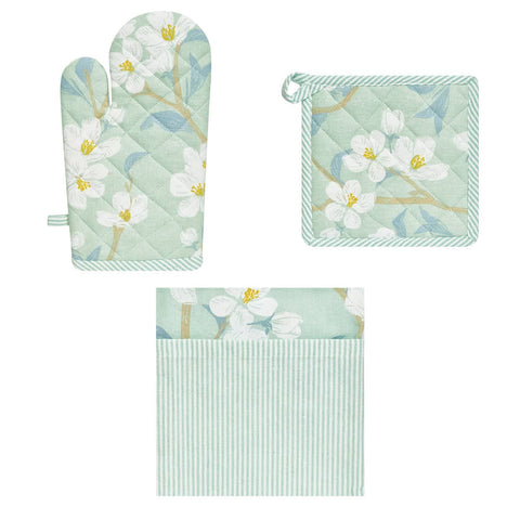 Darrahopens Home & Garden > Kitchenware Set of 3 Renee Cotton Cover Kitchen Textile Mint Green