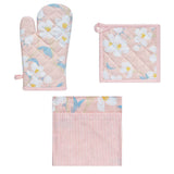 Darrahopens Home & Garden > Kitchenware Set of 3 Renee Cotton Cover Kitchen Textile Rose Pink