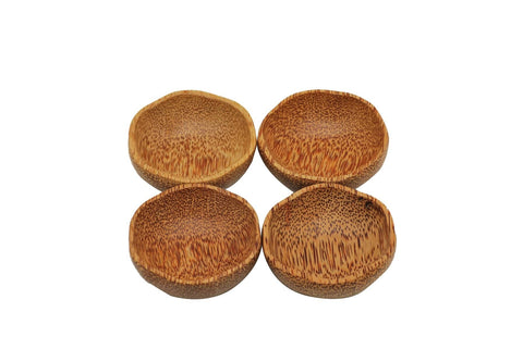 darrahopens Home & Garden > Kitchenware Set of 4 Coconut Wooden Plum Bowl 15cm Natural