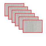 Darrahopens Home & Garden > Kitchenware Set of 6 Bamboo Table Placemats White with Red Border 30 x 45cm