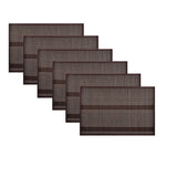 Darrahopens Home & Garden > Kitchenware Set of 6 Dreamtime Bamboo Table Placemats 30 x 45cm Brown