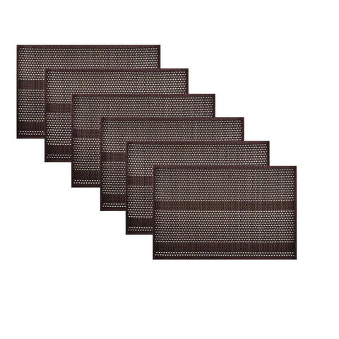 Darrahopens Home & Garden > Kitchenware Set of 6 Dreamtime Bamboo Table Placemats 30 x 45cm Brown