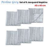 Darrahopens Home & Garden > Kitchenware Set of 6 Perline Grey Jacquard Napkins 40cm x 40cm