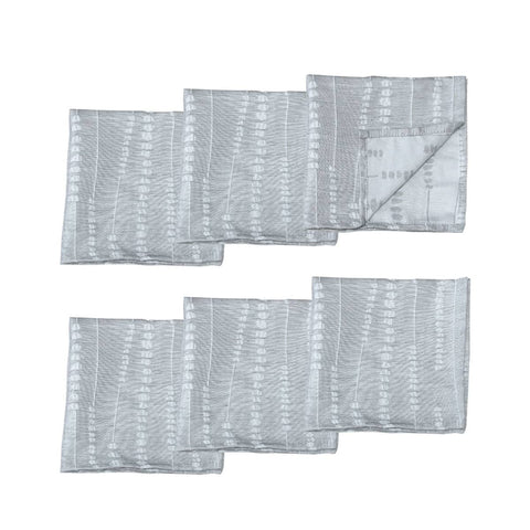 Darrahopens Home & Garden > Kitchenware Set of 6 Perline Grey Jacquard Napkins 40cm x 40cm