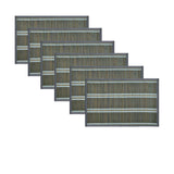 Darrahopens Home & Garden > Kitchenware Set of 6 Victoria Bamboo Table Placemats 30 x 45cm Grey/Silver