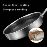 Darrahopens Home & Garden > Kitchenware Stainless Steel Frying Pan Non-Stick Cooking Frypan Cookware 30cm Honeycomb Single Sided