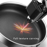 Darrahopens Home & Garden > Kitchenware Stainless Steel Frying Pan Non-Stick Cooking Frypan Cookware 32cm Honeycomb Double Sided