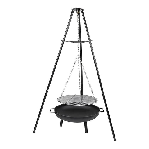 darrahopens Home & Garden > Kitchenware Tripod Garden Fire Pit BBQ Barbecue Cast Iron & Steel Fire Pit Bowl Round