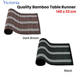 Darrahopens Home & Garden > Kitchenware Victoria Bamboo Table Runner 140 x 33cm Dark Brown Silver